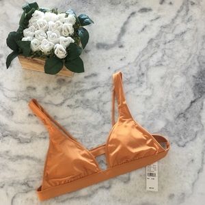 NWT pacsun orange gold bikini top